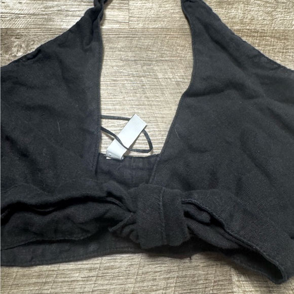 Zara Black Halter Neck Crop Top Size XS - Picture 2 of 5